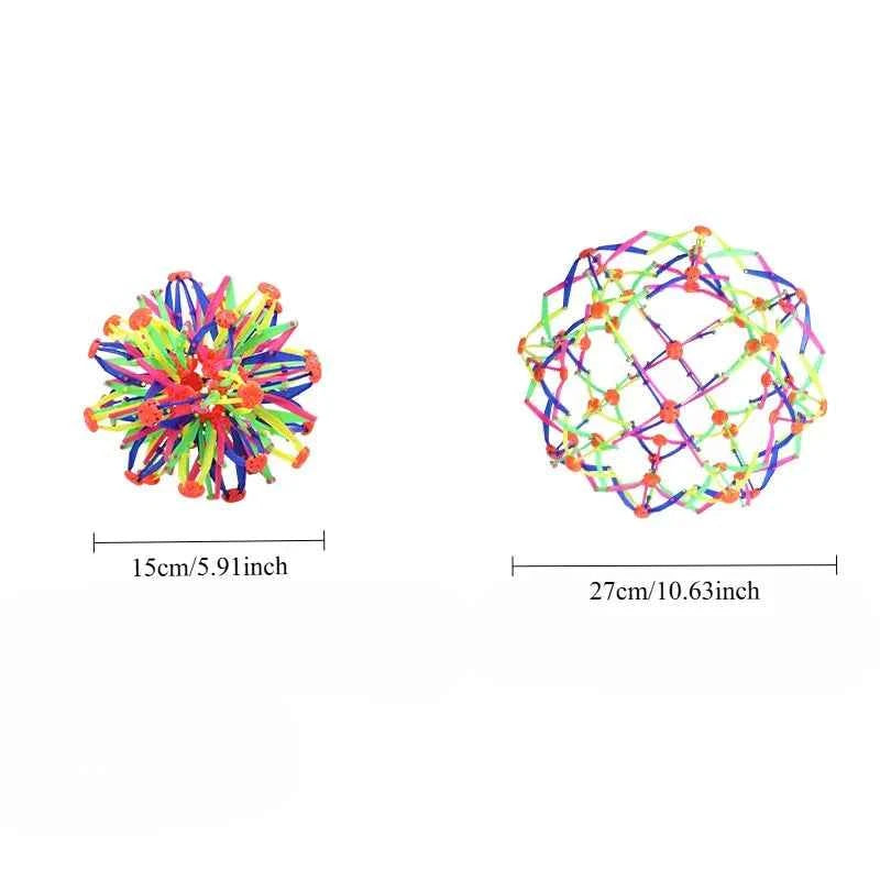 Rainbow Stress Ball for Kids - Colorful Expandable Fidget Toy, Durable Magic Sensory Ball for Outdoor Sports & Anxiety Relief