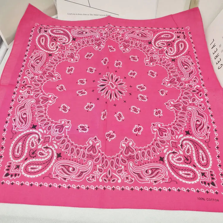 New Fashion Hip Hop 100% Cotton Bandana Square Scarf Gradient Color Paisley Headband Printed For Women/Men/Boys/Girls