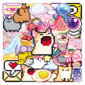50Pcs Cute Pixel Game Stickers Kawaii Girls Cat DIY Stickers Scrapbooking Phone Luggage Skateboard Waterproof Decals