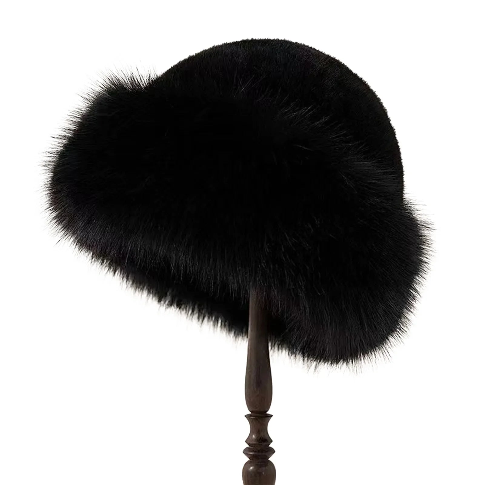 Plush Warm Fur Fluffy Beanie Hat for Winter Outdoor Comfort