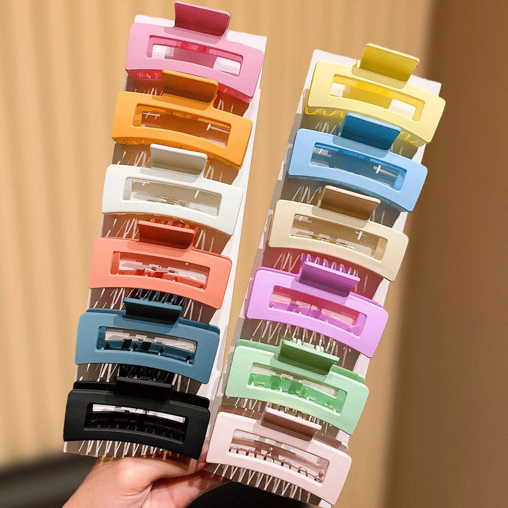 12/6-Pack Solid Color Square Hair Grips Fashionable Everyday Hair Accessories Styling Hairdo Enhancer for Casual Dates Home Use