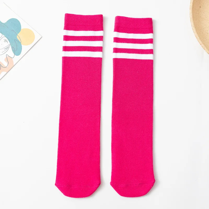 About 28 cm Knee High Socks Kids Boys Girls Socks for School Uniform Children White Socks Student Black  toddler girl socks