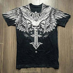 2000s affliction Graphic T-Shirt Mens Large Grunge Wings New Fashion Style Couple Tops Pure Cotton Shirt