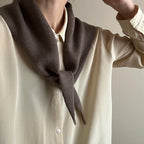 100% Australian Wool Knitted Triangle Scarf Shawl Women's Autumn  Winter Warm Neck Protection Scarf Decorative  Small Scarf