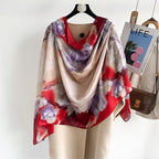 Spring Scarf Women's Luxury Design Polyester Material Smooth Scarf Soft Shawl Beach Scarf