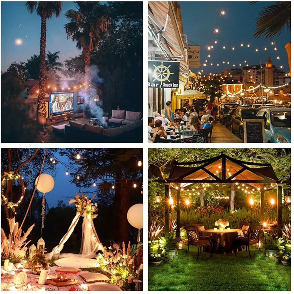 Solar G40 Outdoor String Lights with Remote Controls LED Shatterproof Globe Bulb IP65 Waterproof Patio Light for Garden Decor