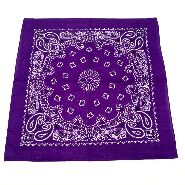 New Fashion Hip Hop 100% Cotton Bandana Square Scarf Gradient Color Paisley Headband Printed For Women/Men/Boys/Girls