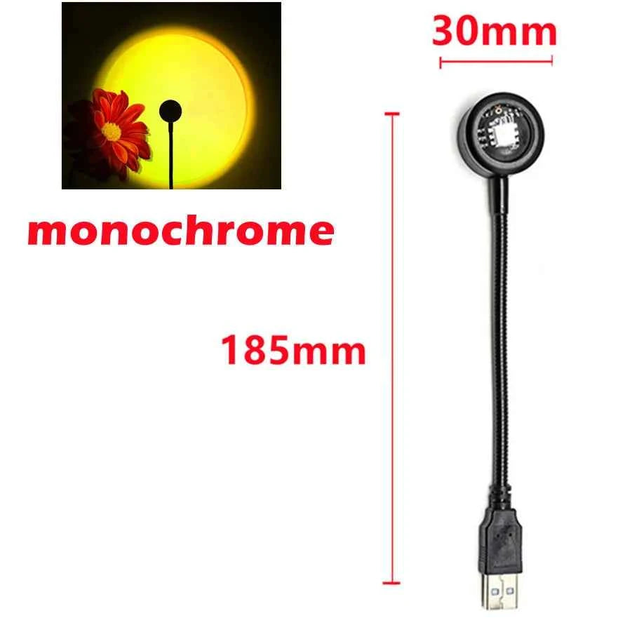 RnnTuu Led USB Sunset Lamp Projector Home Decor Night Light Portable Mood Light For Living Room Wall Photography Neon Lights