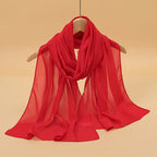 2024 New Print Chiffon Scarf Shawl Women Sunscreen Silk Scarf Turban Long Wrap Beach Travel Outdoor Accessories Trendy Headband