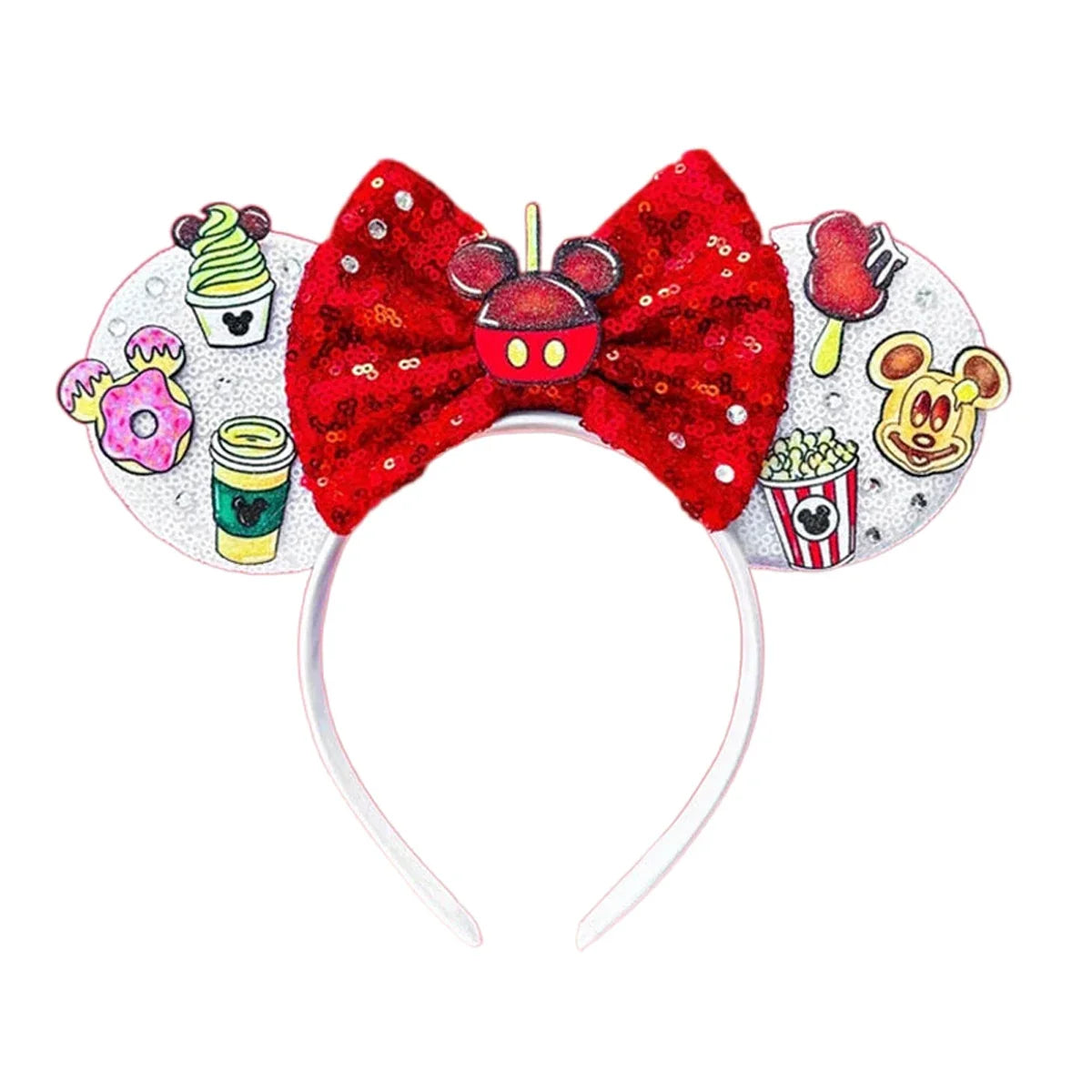 Mouse Ears Headband Cartoon Sequin Bows Headband Birthday Party Christmas Halloween Princess Cosplay Costume For Women Adult
