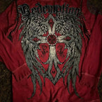 Affliction Long sleeved T shirt Y2K New Hip Hop Round Neck Oversized T shirt Mens Womens Casual Gothic Clothing Tops Streetwear