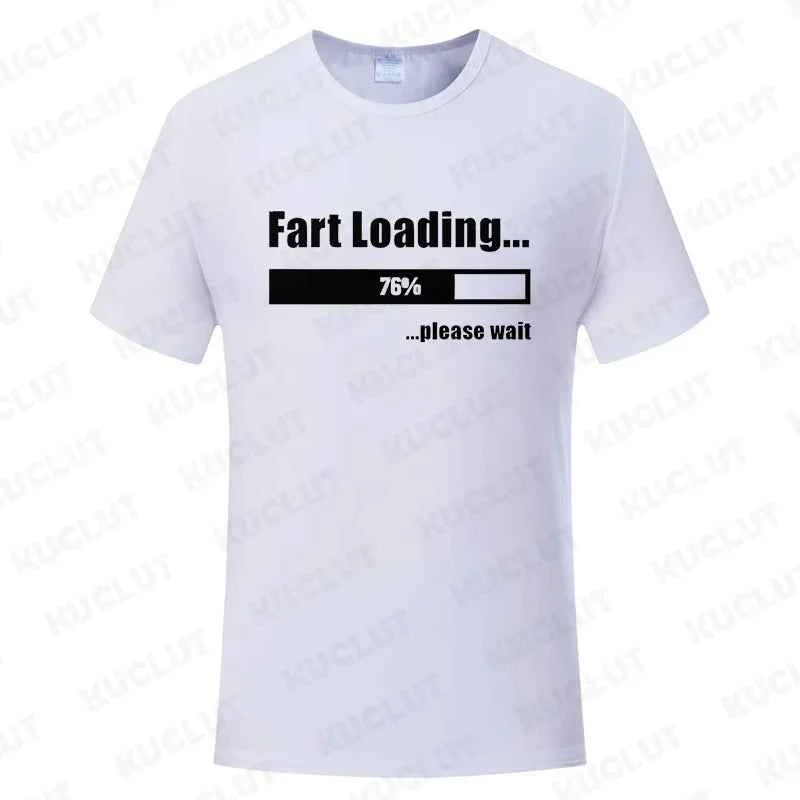 Huge Fart Loading Men's T-shirt Humor Tee Joke Gag Tshirt for Dad Gifts Guys Male Clothes Short Sleeve Tees Funny Graphic Tops