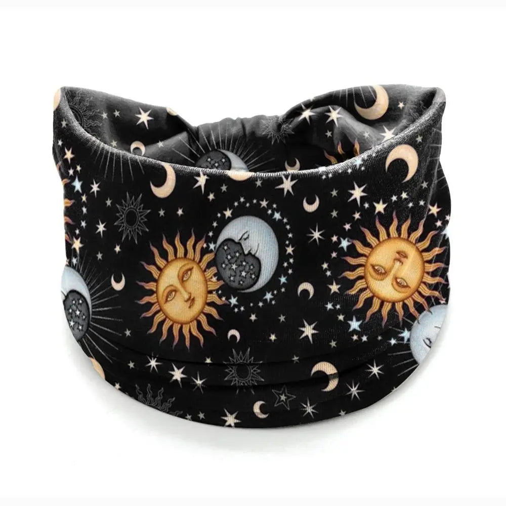 Bohemia Print Wide Headbands New Vintage Elastic Knot Turban Headwrap for Women Girls Soft Print Yoga Bandana Hair Accessories