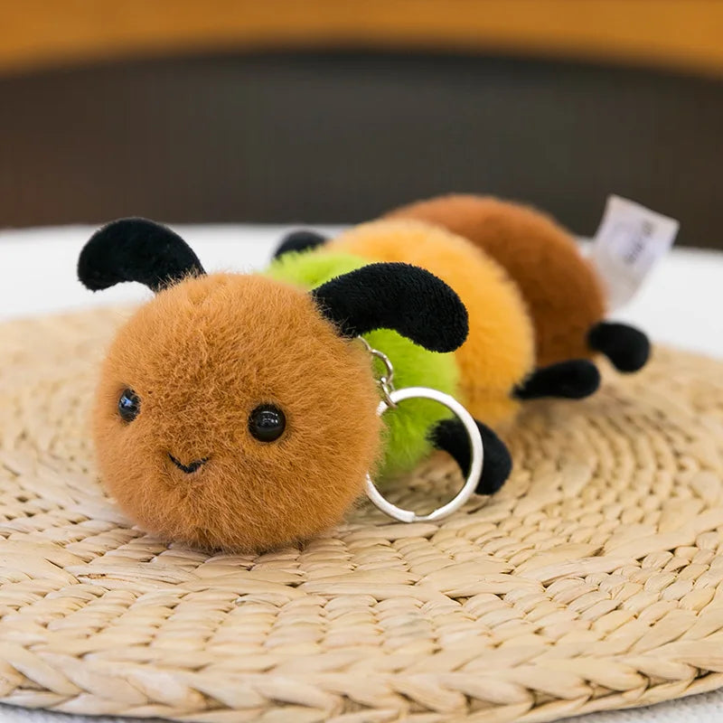 1 Piece Small Insect Plush Toy Doll Keychain Creative Stuffed Doll Bag Pendant Cute Snail Bee Keyring Birthday Gift
