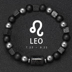 12 Constellation Zodiac Bracele Signs Beads Couples Bracelet Square Volcanic Stone Elastic Charm Bracelet for Women Men Gift
