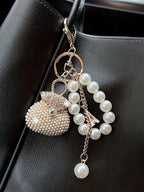 Korean Pearl Beads Diamond Studded Key Chain Advanced Exquisite Bag Pendant Holiday Gifts ﻿ ﻿