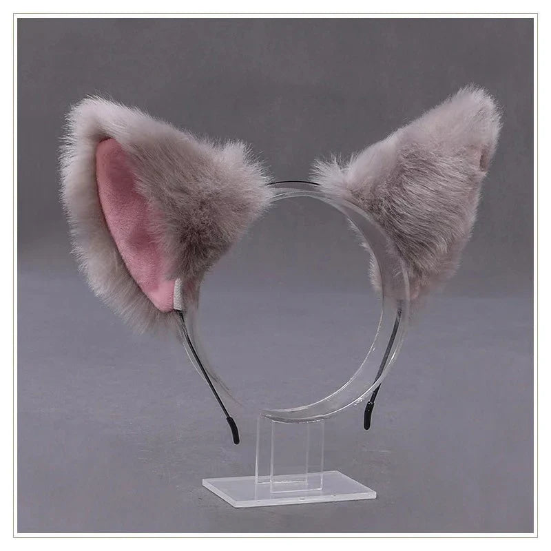 Lolita Animal Cat Fox Ear Hair Hoops Cosplay Girls Halloween Anime Headbands Headwear Hair Accessories