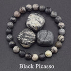 Original Reiki Blue Apatite Beads Bracelet Men Women Natural Lapis Lazuli Amethyst Yellow Tiger Eye Stone Beads Bracelet Jewelry