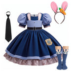 Disney Baby Girls Cosplay Zootopia Judy Bunny Costume For Children carnival Festival Dress Rabbit Police Zoo Fancy Clothes 2026