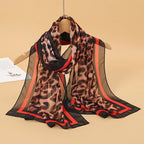 2024 New Print Chiffon Scarf Shawl Women Sunscreen Silk Scarf Turban Long Wrap Beach Travel Outdoor Accessories Trendy Headband
