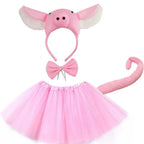 Animals  Children  Headband Tutu Skirt Tail Bow Kids  Girl Party Props Elephant Tiger Fox     Halloween Costume Cosplay