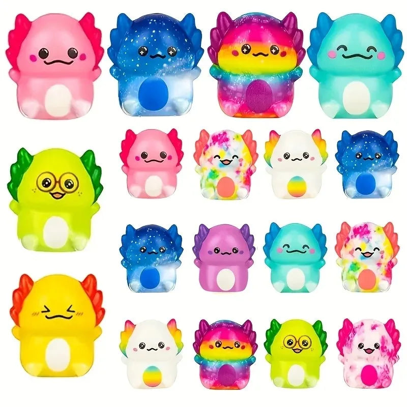 .12/24PCS Kids Adult Mini Kawaii Newt Cute Stress Relief Squeeze Toys Random Slow Rising Toy Carnival Goodie Party Send Gift