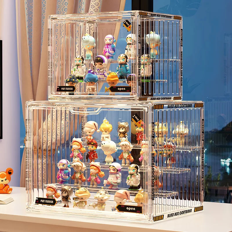 Three Layer Acrylic Display Rack Transparent Showcase Handmade Anime Car Model Blind Box Storage Box Jewelry Sorting Box