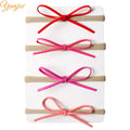 1 Set 2024 Classical European Suede Tied Hair Bow Baby Nylon Headband DIY Hair Accessories Hair Bands for Girl Headwear