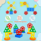 Montessori Wooden Shape Sorting and Stacking Educational Toy for Toddlers