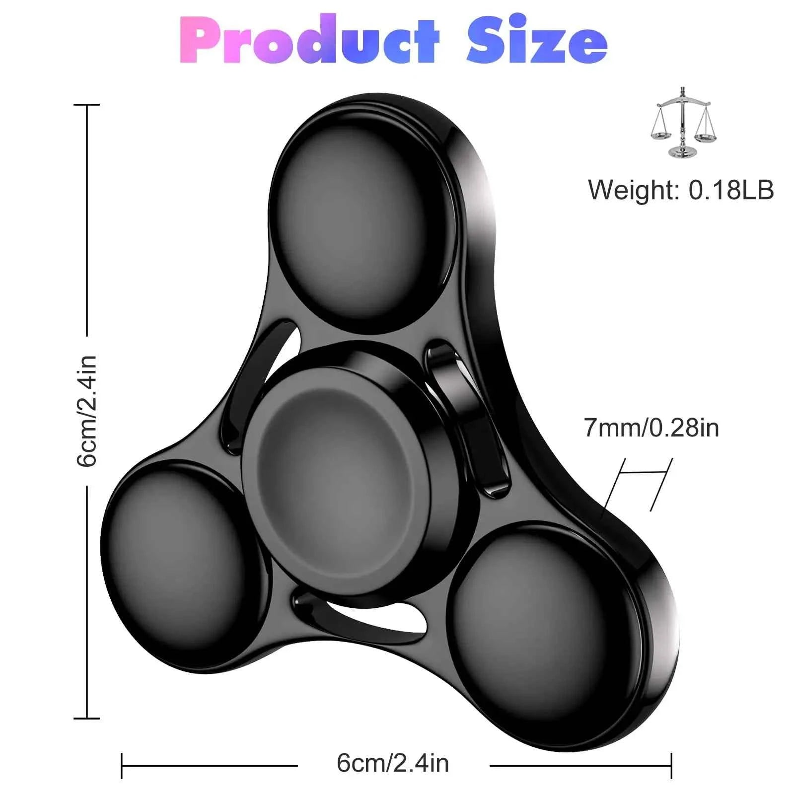 Rainbow Fidget Spinner Toys Metal UFO Small Handheld Finger Spinners Gift for Kids Adults Spinning Top Focus Desk Fingertip