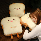 35cm Plush Bread Pillow Soft Toast Simulation Food Doll Warm Hand Cushion Home Decor Cute Kids Toy Birthday Gift