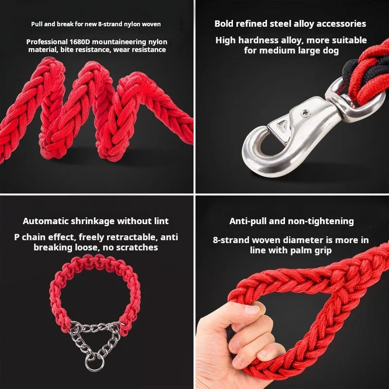 Durable Braided Rope Dog Leash for Strong Pullers