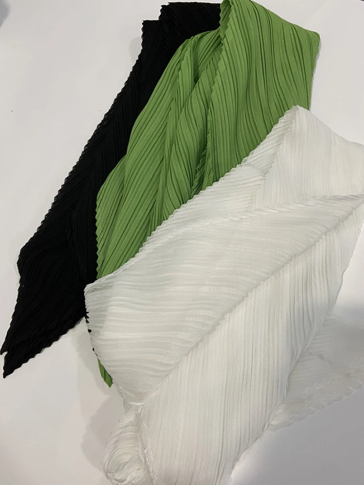 Miyake Pleated Women Scarf Shawl Fabric Korean Fashion Thin Sunscreen Scarf Foulard Femme Luxe Marque Hijabs for Woman