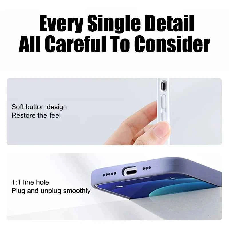Luxury Shockproof Case For Apple iPhone 11 12 13 14 15 16 17 Pro Max 17 Air Plus Liquid Silicone Cases Cover Phone Accessories