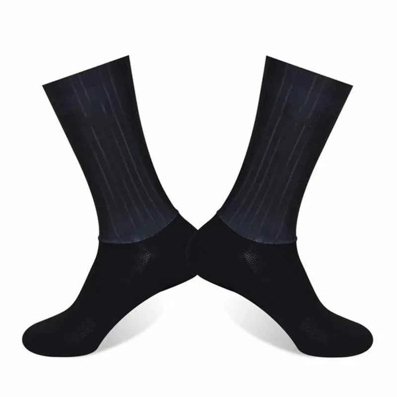 Aero Cycling Summer Anti Socks Whiteline Slip Silicone Socks Men Bicycle Sport Running Bike Socks Calcetines Ciclismo