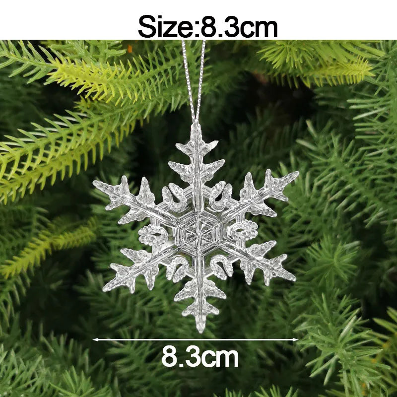5pcs Christmas Home Decorations Crystal Acrylic Ornaments Snowflake Elk Xmas Tree Hanging Pendants Navidad 2026 New Year Gift