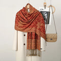 Ethnic Paisley Embroidery Viscose Hijab Retro Cashew Cotton Muslim Women Scarf Wraps Ladies Elegant Shawls Turban Headscarf