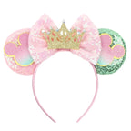 Nieuwste Mickey Mouse Oren Hoofdband Kid Adult Festival Party Pailletten Strik Haarband Vrouwen Baby Girl Party Haar Accessories