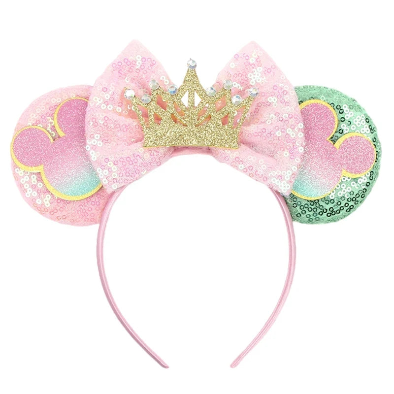 Nieuwste Mickey Mouse Oren Hoofdband Kid Adult Festival Party Pailletten Strik Haarband Vrouwen Baby Girl Party Haar Accessories