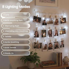 Rechargeable Copper Wire String Lights 8Lighting modes Fairy Light Timer Detachable Design for Halloween Wedding Christmas Decor