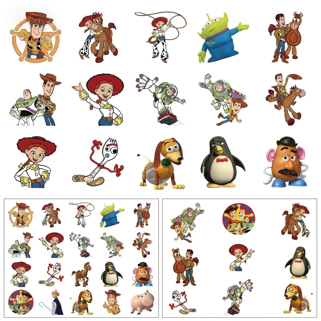 20Pcs Toy Story Temporary Body Art Stickers Cute Cartoon Cosplay Party Toys for Kids Birthday Gifts