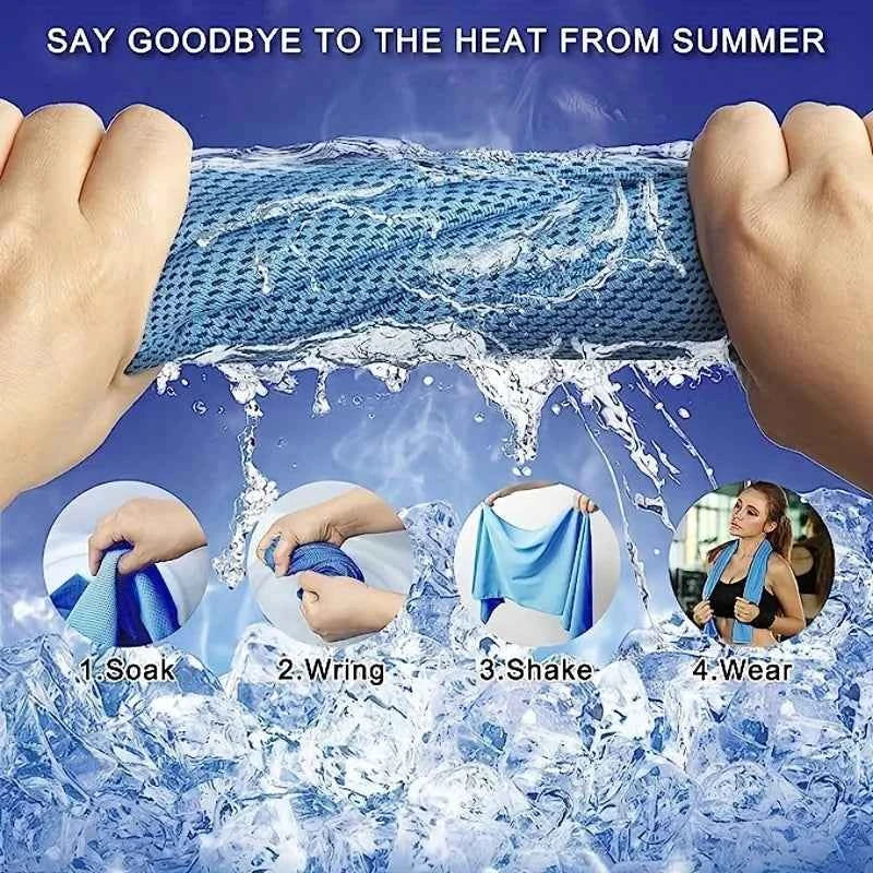 4pcs Cooling Towels (35.4 * 11.8 Inches), Soft Breathable Sports Towel For Outdoor, Gym, Yoga, Exercise, Camping, Fitness, Runni