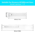 6/8/10/12-Pack Adjustable Drawer Organizers, Clear Expandable Dresser Organizers for Storing Clothes Kitchen Utensils