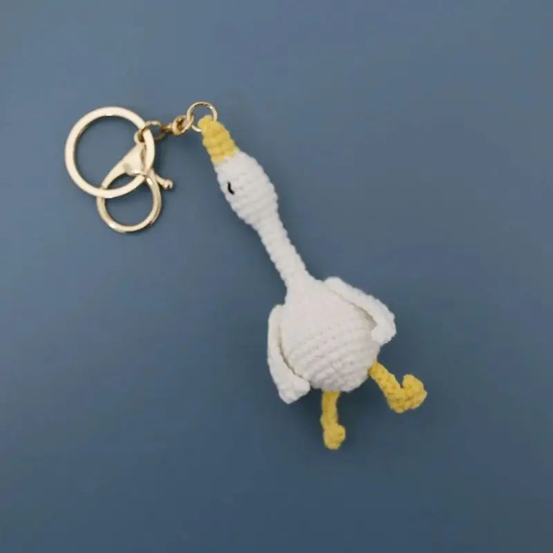 Cute Crochet Parrot Keychain Handmade Bird Bag Charm