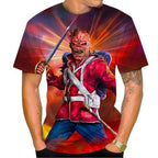 Summer Fashion Nostalgic 3D Printed Heavy Metal Music Devil Cool Fashion Personalized T-shirt