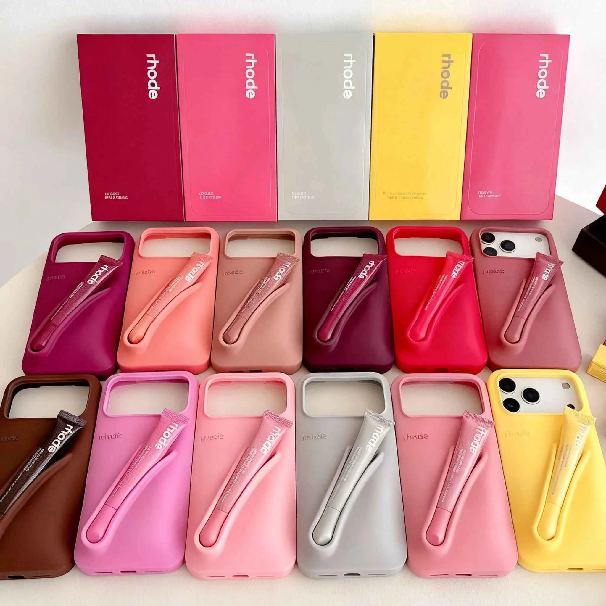 Hot Brand Lemontini Phone  Case for IPhone 11 12 13 14 15 16 Pro Max Plus 17 Air Makeup Lip Gloss Silicone Cover with Lip Glaze