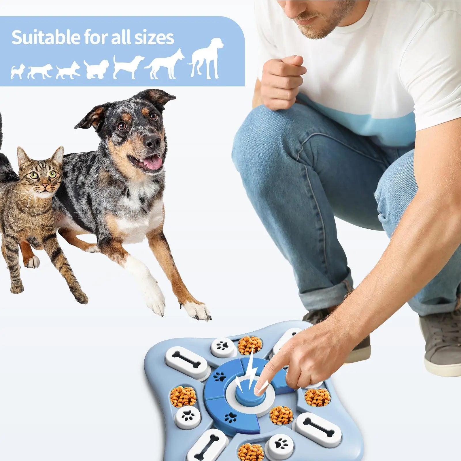 Interactive Dog Puzzle Toy Slow Feeder – Non-Slip Food Dispenser for Dogs & Cats, Boost IQ & Reduce Boredom