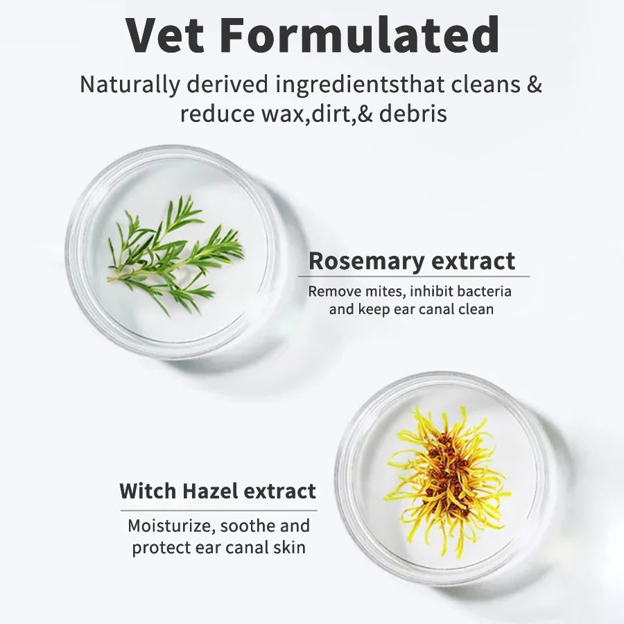 Pet Ear Wipes, Ear Cleaner Finger Wipes for Cats and Dogs, Soft & Easy Otic Cleaning Pads, Pet Supplies for Regular Soothing Odo - WTN Essentials 