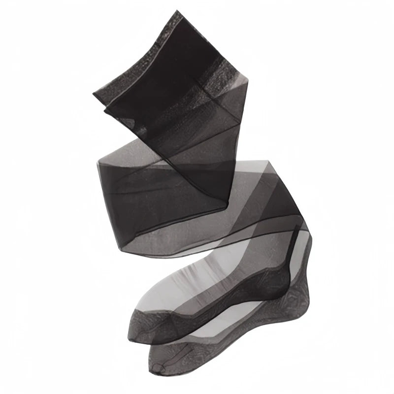 Large Size 8D Eye Cut Cuban Heel Back Seam Thigh High Stockings Women Sexy Ultrathin Transparent Foot Shaped Party Club Medias