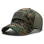 American Flag Camouflage Mesh Baseball Cap for Outdoor Adventures